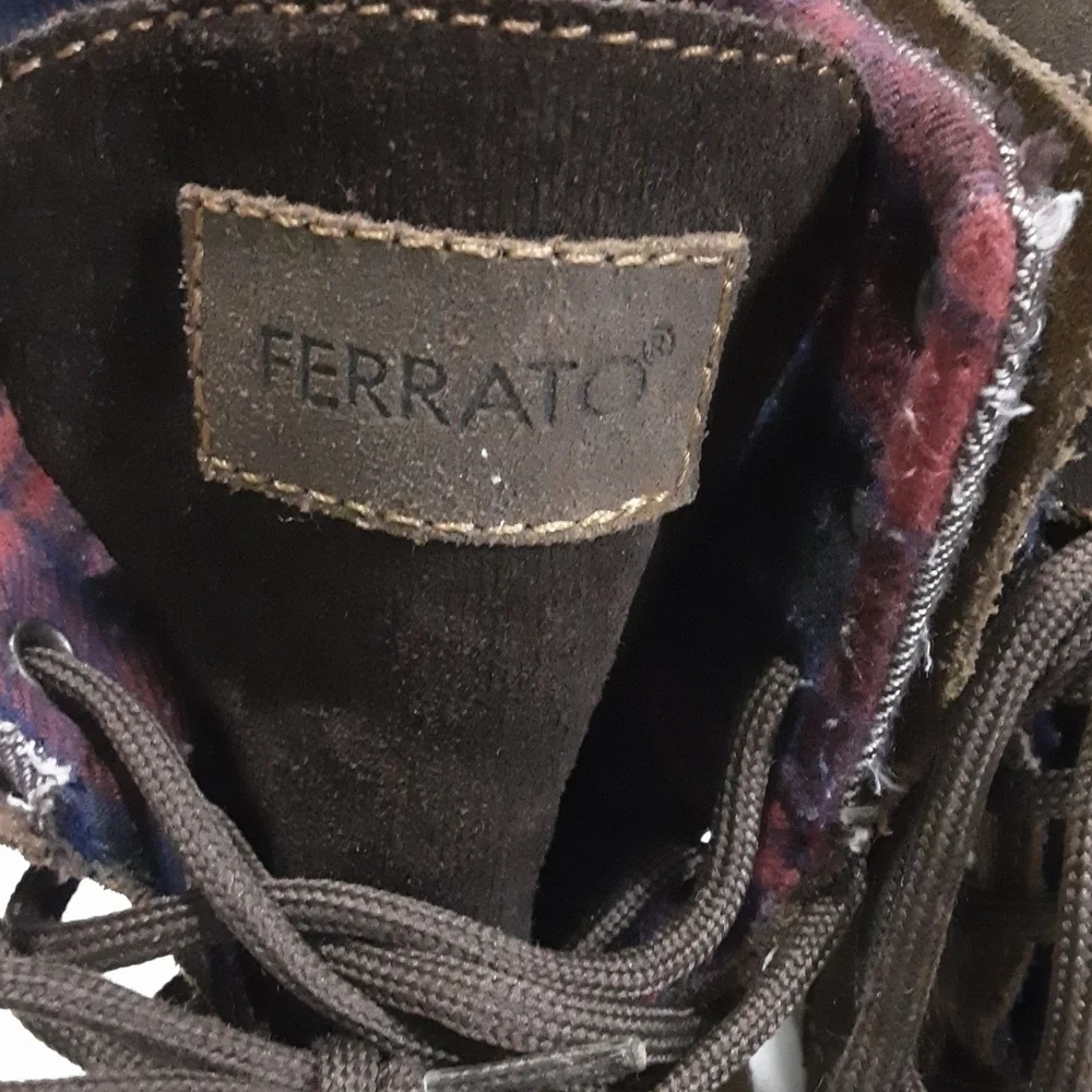 Ferrato men's leather Biker boots 6 Y2k Granpa Brown